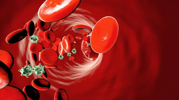 Microben in een bloedbaan — Stockfoto